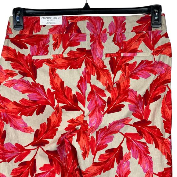 Chico’s SZ 2R (12R) Brigitte Slim Leg Crop Pants So Slimming Feather Pull-On New - Picture 4 of 7